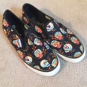 Day of the Dead Skechers Slip On Shoes